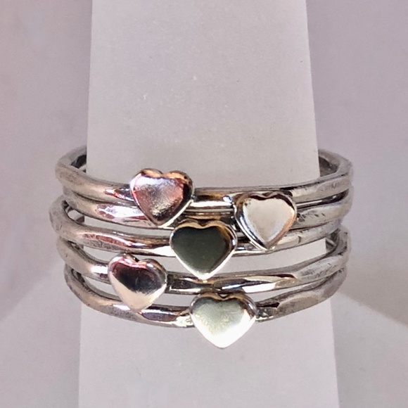 Heart Stacking Rings Set - Picture 3 of 11